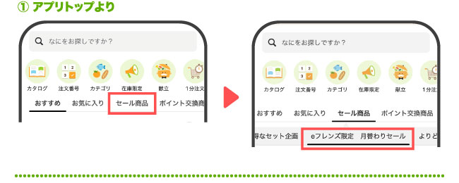①アプリトップより