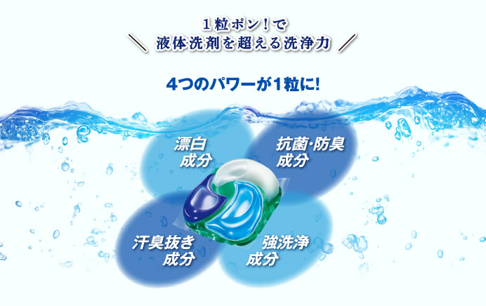 １粒ポン！で液体洗剤を超える洗浄力