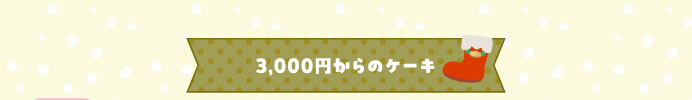 3,000円からのケーキ