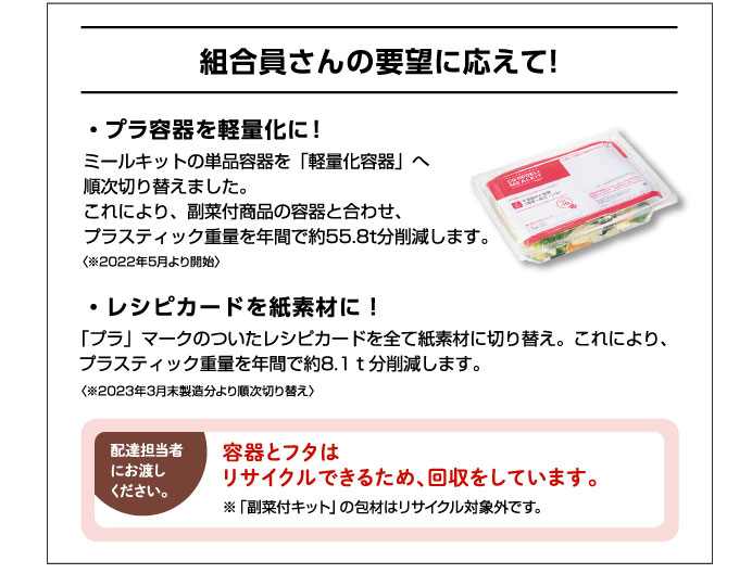 組合員さんの要望に応えて！