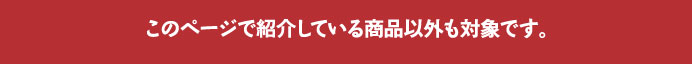 このページで紹介している商品以外も対象です。