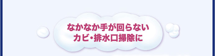 なかなか手が回らないカビ・排水口掃除に