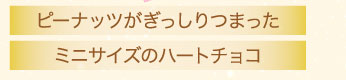 ピーナッツがぎっしりつまったミニサイズのハートチョコ