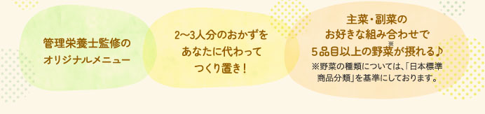 管理栄養士監修のオリジナルメニュー