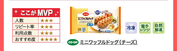 ミニワッフルドッグ（チーズ）