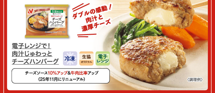 電子レンジで！肉汁じゅわっとチーズハンバーグ