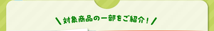 対象商品の一部をご紹介！