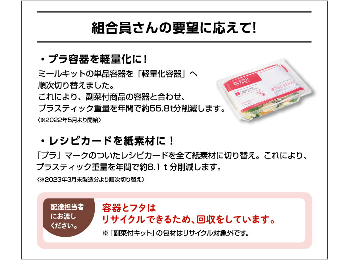 組合員さんの要望に応えて！