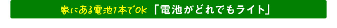 家にある電池1本でOK「電池がどれでもライト」