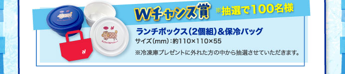 Wチャンス賞※抽選で100名様　ランチボックス（2個組）&保冷バッグ