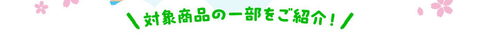 対象商品の一部をご紹介！