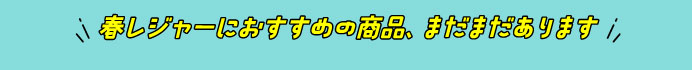 春レジャーにおすすめの商品、まだまだあります