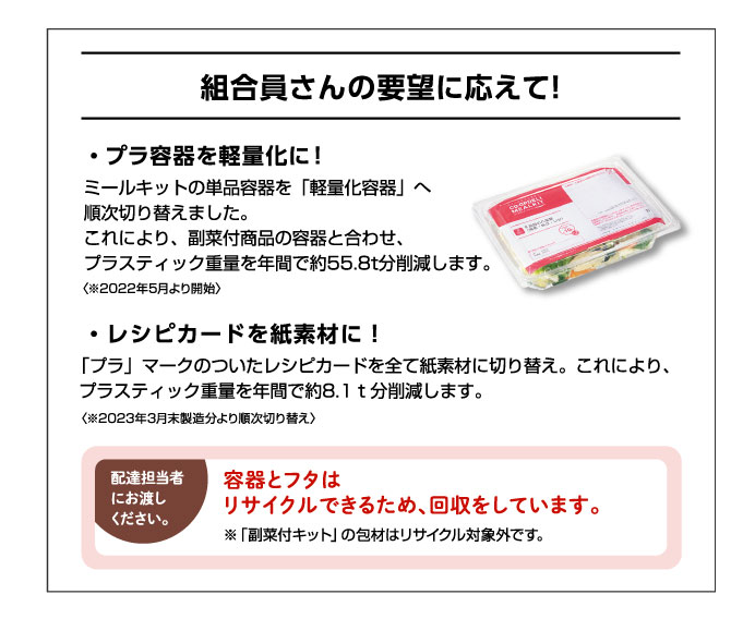 組合員さんの要望に応えて！