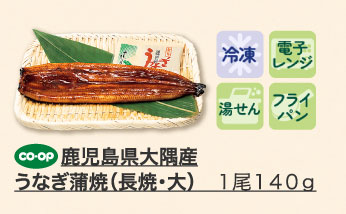 鹿児島県大隅産うなぎ蒲焼（長焼・大） １尾１４０ｇ