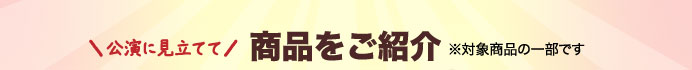 公演に見立てて商品をご紹介　※対象商品の一部です