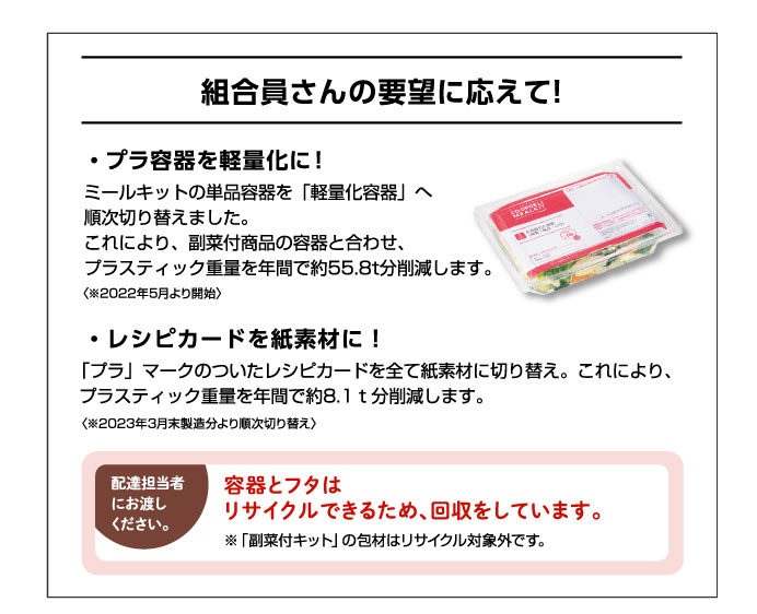 組合員さんの要望に応えて！