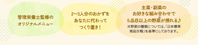 管理栄養士監修のオリジナルメニュー