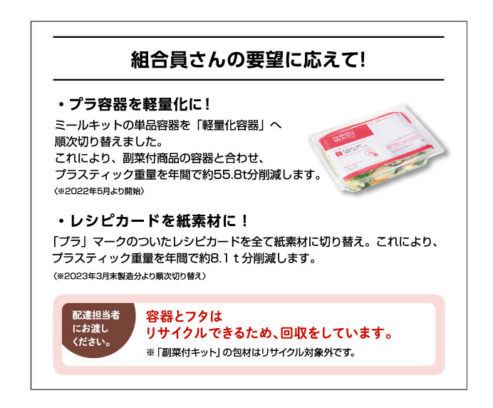 組合員さんの要望に応えて！