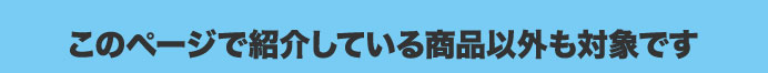 このページで紹介している商品以外も対象です