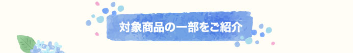 対象商品の一部をご紹介