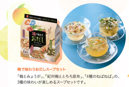 梅で味わうおだしスープセット
