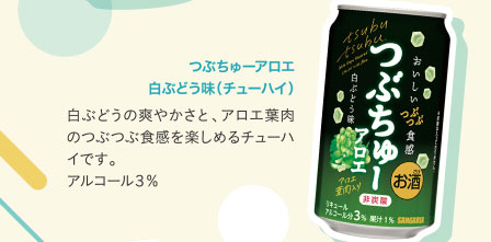 つぶちゅーアロエ　白ぶどう味（チューハイ）