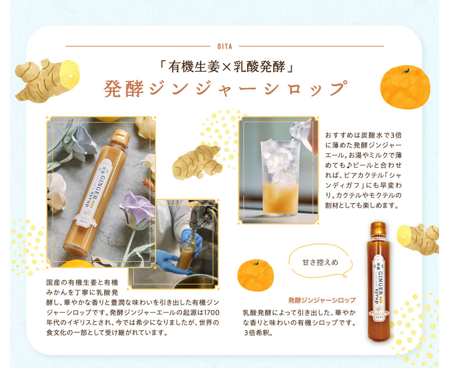 「有機生姜×乳酸発酵」発酵ジンジャーシロップ