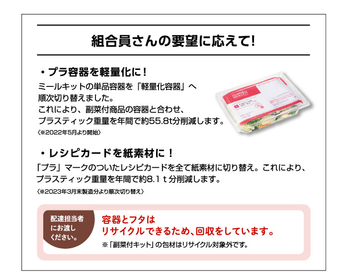 組合員さんの要望に応えて！