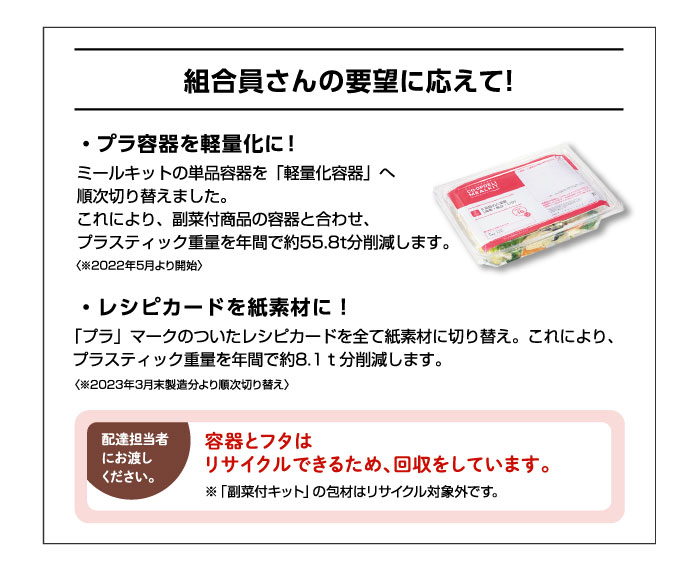 組合員さんの要望に応えて！