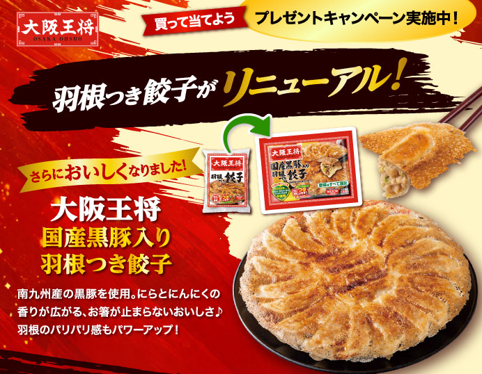 大阪王将 国産黒豚入り羽根つき餃子