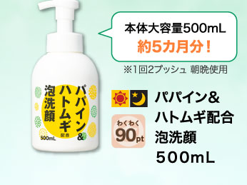 パパイン＆ハトムギ配合泡洗顔　５００ｍＬ