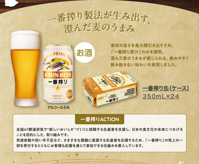 一番搾り缶（ケース）３５０ｍＬ×２４