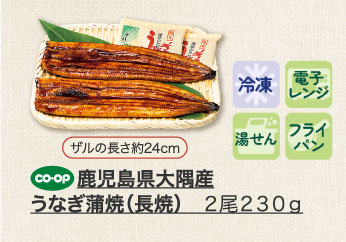 鹿児島県大隅産うなぎ蒲焼（長焼） ２尾２３０ｇ