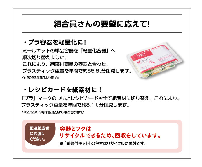 組合員さんの要望に応えて！